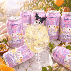 Kit de Refrigerante com Boba Explosiva Hello Kitty e Kuromi Amandier 330ml - 2 Sabores