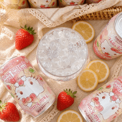 Kit de Refrigerante com Boba Explosiva Hello Kitty e Kuromi Amandier 330ml - 2 Sabores