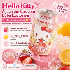 Kit de Refrigerante com Boba Explosiva Hello Kitty e Kuromi Amandier 330ml - 2 Sabores