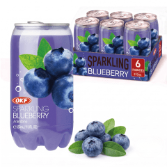 Kit de Refrigerante Coreano Sabor Mirtilo Blueberry OKF 350mL - 6 Latas Kit de Refrigerante Coreano Sabor Mirtilo Blueberry OKF 350mL - 6 Latas