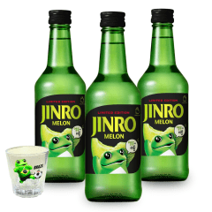 Kit Soju Importado Aroma de Melão Jinro Edição Limitada  360mL - 3 Garrafas com BRINDE Copo Soju da Copa