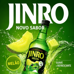 Kit Soju Importado Aroma de Melão Jinro Edição Limitada  360mL - 3 Garrafas com BRINDE Copo Soju da Copa