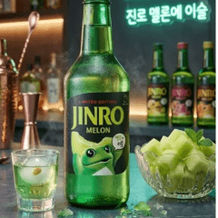 Kit Soju Importado Aroma de Melão Jinro Edição Limitada  360mL - 3 Garrafas com BRINDE Copo Soju da Copa