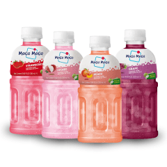 KIT Suco com pedaços de Nata de Coco Mogu Mogu 320 mL - 4 Sabores Frutas