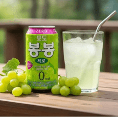 Kit Suco de Uva Verde Zero com pedaços da fruta Bon Bon Haitai 340mLx3