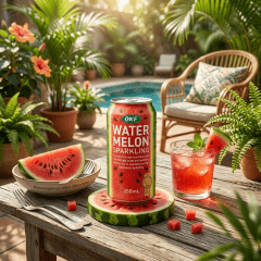 Refrigerante Coreano de Melancia OKF Watermelon Sparkling - 350ml