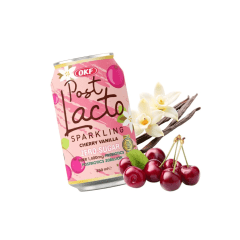 Refrigerante Coreano Postlacto Sabor Cereja e Baunilha  ZERO AÇÚCAR OKF- 350mL