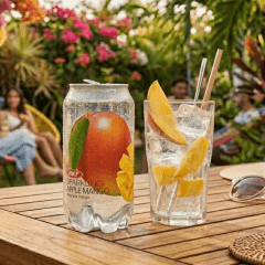 Refrigerante Coreano Sabor Manga Maçã OKF- 350mL