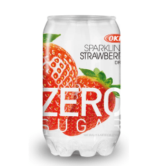Refrigerante Coreano Sabor Morango ZERO Açúcar OKF- 350mL