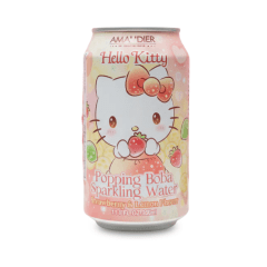 Refrigerante Gaseificado Adoçado Sabor Morango e Limão Hello Kitty - 330mL Refrigerante Gaseificado Adoçado Sabor Morango e Limão Hello Kitty - 330mL