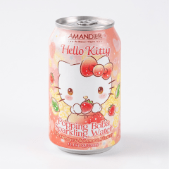 Refrigerante com Boba Explosiva Hello Kitty Sabor Morango e Limão Amandier - 330ml Refrigerante com Boba Explosiva Hello Kitty Sabor Morango e Limão Amandier - 330ml