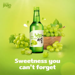 Soju Importado Aroma de Uva Verde Jinro Green Grape - 360mL
