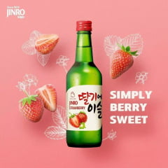 Soju Importado Aroma de Morango Jinro Strawberry - 360mL