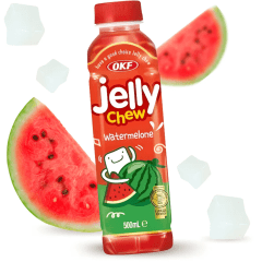 Suco Coreano Jelly Chew Sabor Melância com Nata de Coco OKF - 500ml