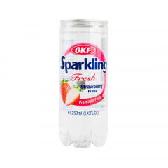 Bebida Coreana Gaseificada Sparkling OKF Sabor Morango - 250mL