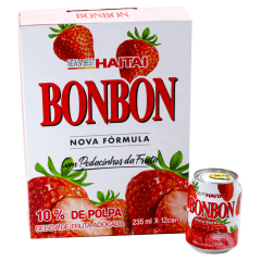 Caixa de Suco de Morango com pedaços da Fruta Bon Bon Haitai - 12 unidades