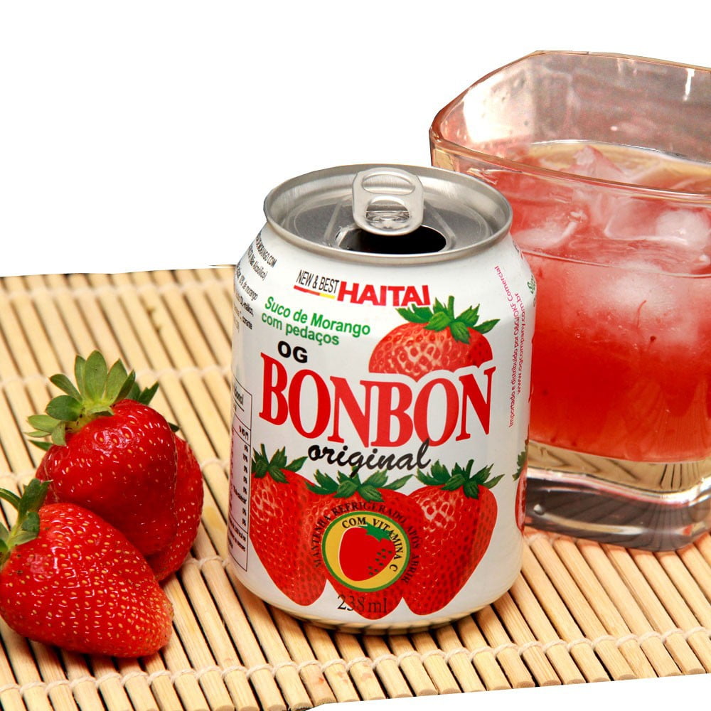 Suco de Morango com pedaços da fruta Bon Bon Haitai - 235ml
