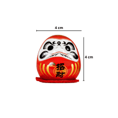 Boneco Daruma Cerâmica Vermelho - 4cm