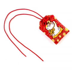 Omamori Amuleto Oriental Gato da sorte - Vermelho