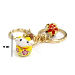 Chaveiro Oriental Gato da sorte - Amarelo