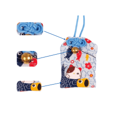Omamori Amuleto Oriental Gato da sorte - Azul