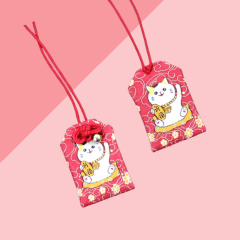 Omamori Amuleto Oriental Gato da sorte - Vermelho