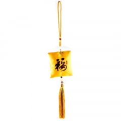 Pendulo Chaveiro Oriental Kanji Sorte - Amarelo
