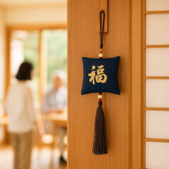 Pendulo Chaveiro Oriental Kanji Sorte - Azul