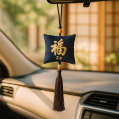 Pendulo Chaveiro Oriental Kanji Sorte - Azul