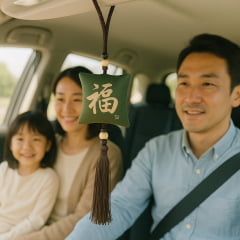 Pendulo Chaveiro Oriental Kanji Sorte - Verde