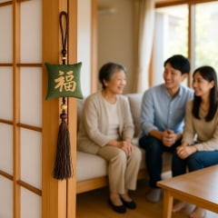 Pendulo Chaveiro Oriental Kanji Sorte - Verde