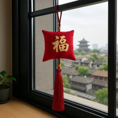 Pendulo Chaveiro Oriental Kanji Sorte - Vinho