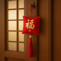 Pendulo Chaveiro Oriental Kanji Sorte - Vinho