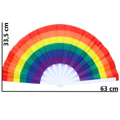 Leque Oriental Arco-Íris - 63 cm