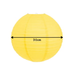 Luminária Oriental Amarela Lisa - 30 cm