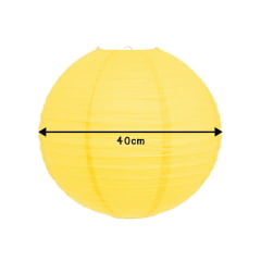 Luminária Oriental Amarela Lisa - 40 cm