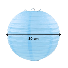 Luminária Oriental Azul Claro Lisa - 30cm