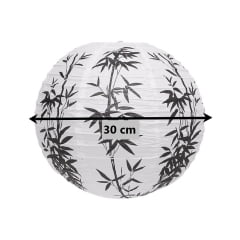 Luminária Oriental Bambu Branca - 30 cm