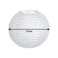 Luminária Oriental Branca Lisa - 25 cm