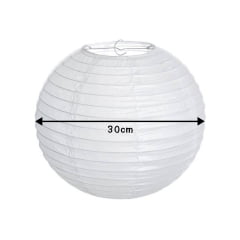 Luminária Oriental Branca Lisa - 30 cm