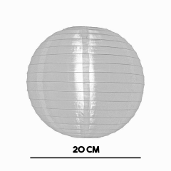 Luminária Oriental Branca Nylon - 20 cm 