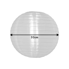 Luminária Oriental Branca Nylon - 30 cm
