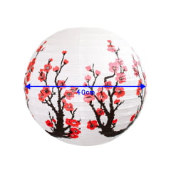Luminária Oriental Branca Sakura 2 - 40 cm