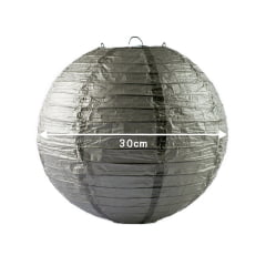 Luminária Oriental Prata Lisa - 30cm