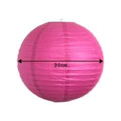 Luminária Oriental Rosa Pink Lisa - 30cm