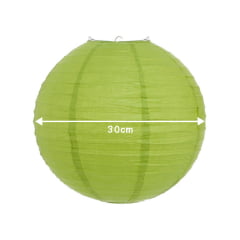 Luminária Oriental Verde Claro Lisa - 30 cm 
