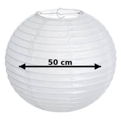 Luminária Oriental Branca Lisa - 50 cm