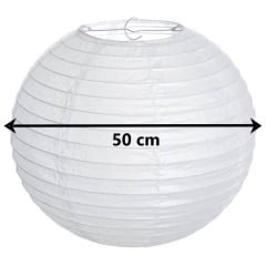 Luminária Oriental Branca Lisa - 50 cm