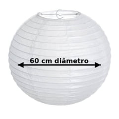 Luminária Oriental Branca Lisa - 60 cm