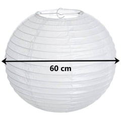 Luminária Oriental Branca Lisa - 60 cm